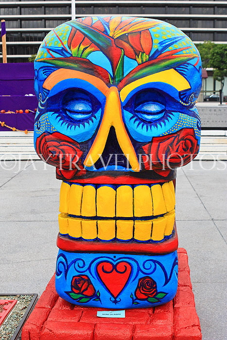 USA, California, Los Angeles, Day of the Dead celebration, Grand Skulls on display, US4902JPL
