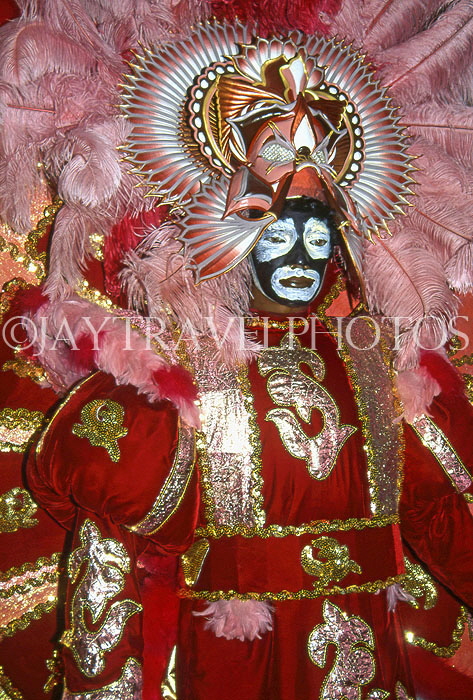 USA, Louisiana, NEW ORLEANS, Mardi Gras Museum, Zulu Ball costume, LOU274JPL