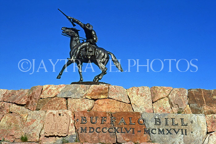 USA, Wyoming, Cody, Buffalo Bill Memorial statue, US4031JPL